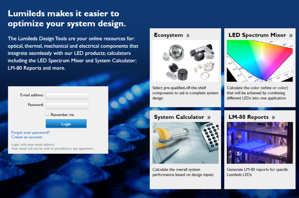Онлайн-калькулятор освещения Lumileds Design Tools